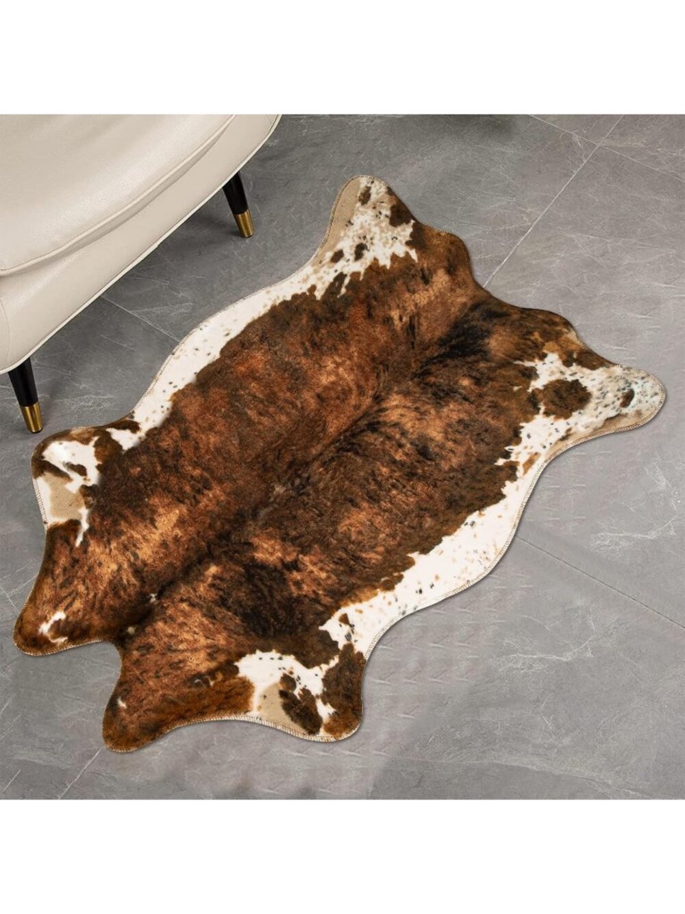 New Faux Cowhide Rug Cute Cow Print Rugs Animal Area Carpet Western Decor - Picture 2 of 6